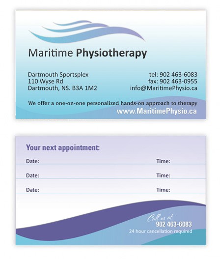 Maritime Physiotherapy Ltd. Busness Cards